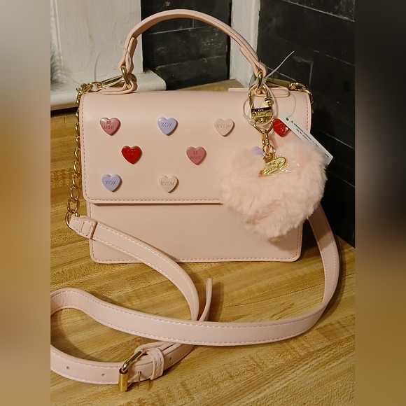 Betsey Johnson Handbags - Betsey Johnson NWT Conversation Heart Mini Bag/Crossbody With Bag Charm